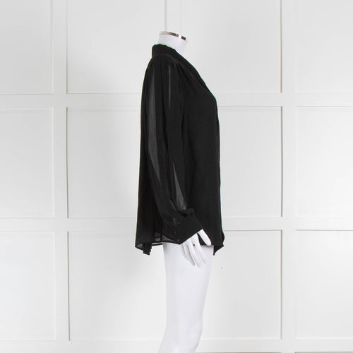 Somerset by Alice Temperley Black Tie Neck Blouse