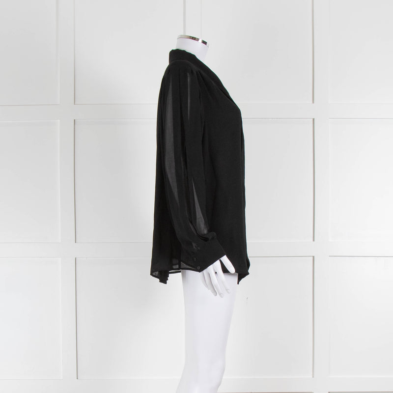 Somerset by Alice Temperley Black Tie Neck Blouse