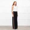 Me + Em Black Wide Leg Trousers with Knitted Side Stripe