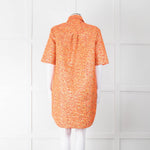 Markus Lupfer Orange, Red Gold Thread Shirt Dress