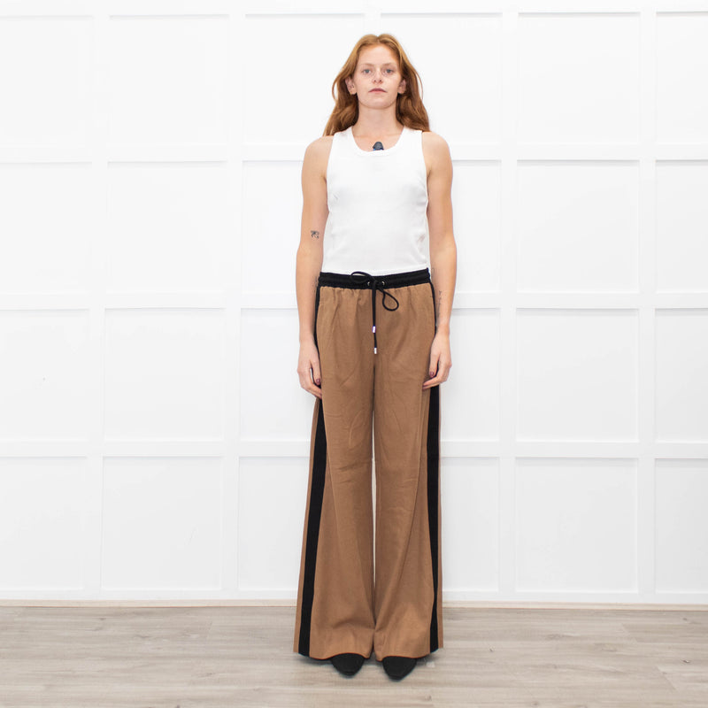 Me + Em Camel Double Waist Wide Leg Trousers