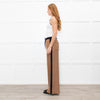 Me + Em Camel Double Waist Wide Leg Trousers