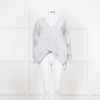 Issey Miyake White and Blue Micro Stripe Plisse Jacket