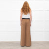 Me + Em Camel Double Waist Wide Leg Trousers