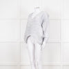 Issey Miyake White and Blue Micro Stripe Plisse Jacket