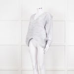 Issey Miyake White and Blue Micro Stripe Plisse Jacket