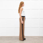 Me + Em Camel Double Waist Wide Leg Trousers