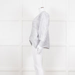 Issey Miyake White and Blue Micro Stripe Plisse Jacket
