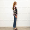 Pinko Black Pink Floral Sheer Long Sleeve Blouse
