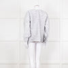Issey Miyake White and Blue Micro Stripe Plisse Jacket