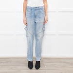 Jonathan Simkhai Pale Blue Jeans with Side Pockets And Zips