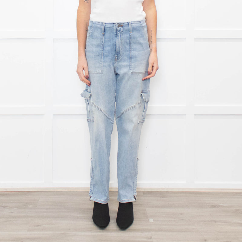 Jonathan Simkhai Pale Blue Jeans with Side Pockets And Zips