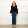 Pinko Black Star Print Sheer Long Sleeve Top