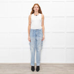 Jonathan Simkhai Pale Blue Jeans with Side Pockets And Zips