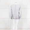 Issey Miyake White and Blue Micro Stripe Plisse Jacket