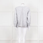 Issey Miyake White and Blue Micro Stripe Plisse Jacket