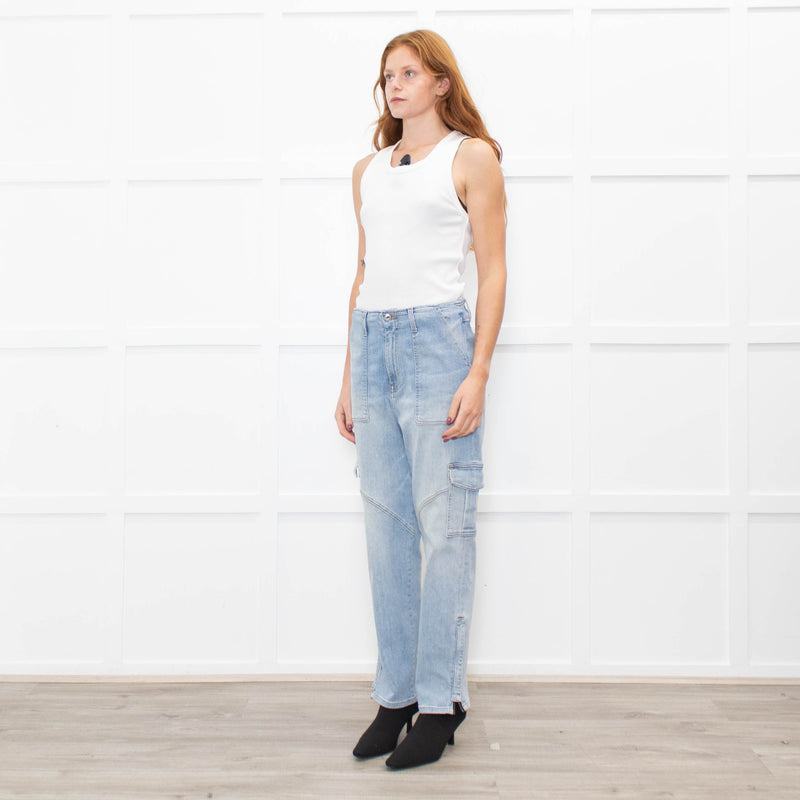 Jonathan Simkhai Pale Blue Jeans with Side Pockets And Zips