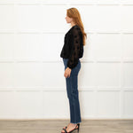 Pinko Black Star Print Sheer Long Sleeve Top