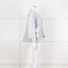 Issey Miyake White and Blue Micro Stripe Plisse Jacket