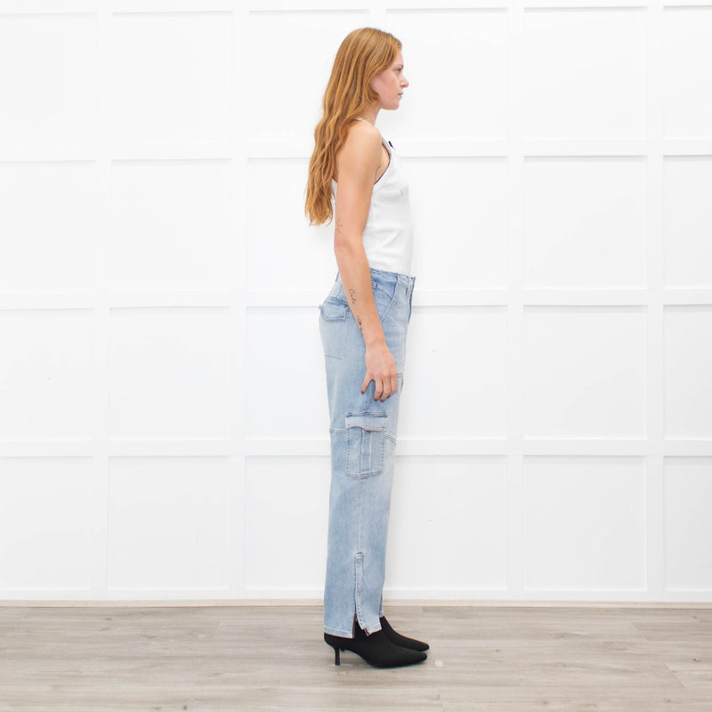 Jonathan Simkhai Pale Blue Jeans with Side Pockets And Zips