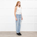 Jonathan Simkhai Pale Blue Jeans with Side Pockets And Zips