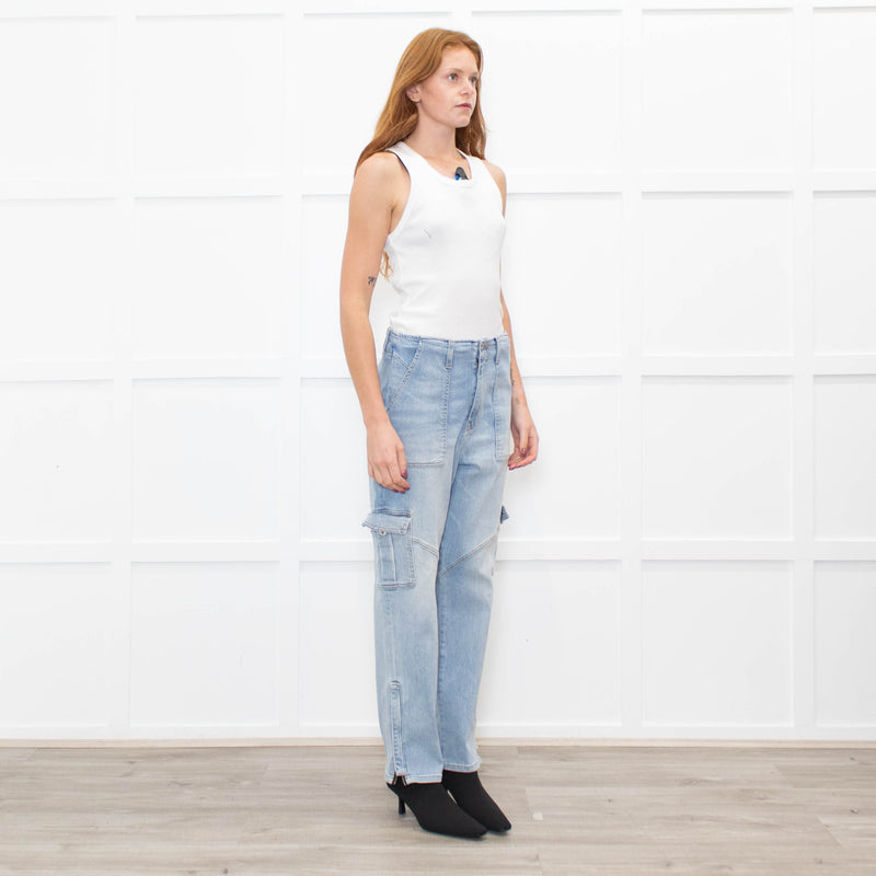 Jonathan Simkhai Pale Blue Jeans with Side Pockets And Zips