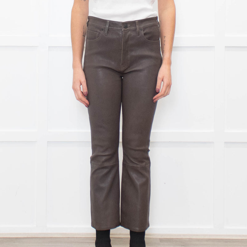 Citizens of Humanity Demy Lambs Leather Cropped Flare Trousers