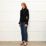Anne Fontaine Black Frill Trim Shirt