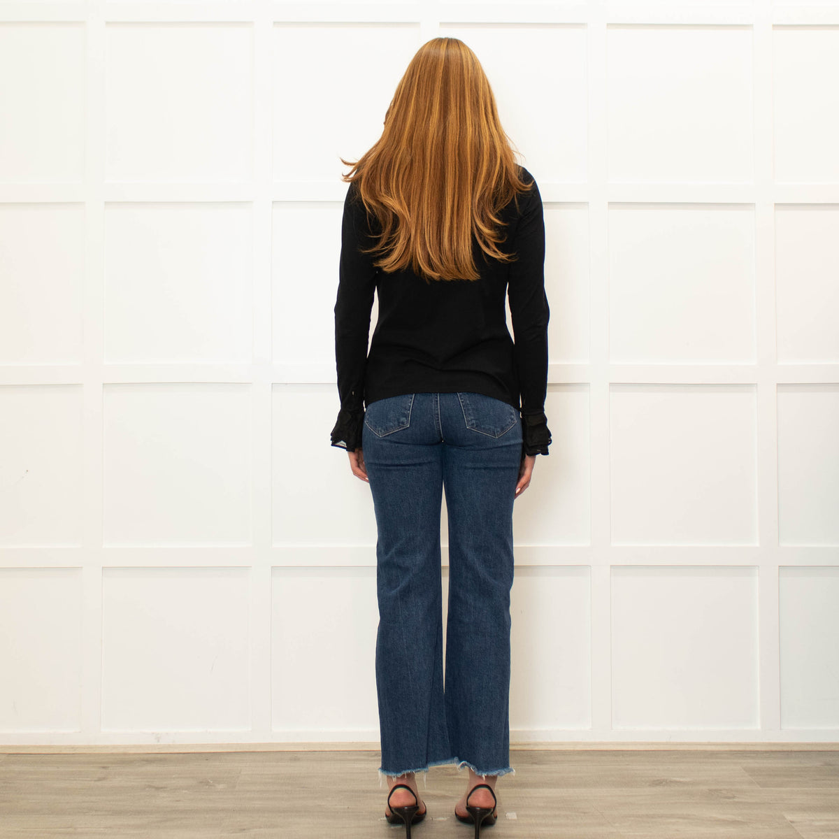 Anne Fontaine Black Frill Trim Shirt