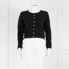 Reformation Black Cashmere Cardigan With Gold Buttons
