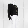 Reformation Black Cashmere Cardigan With Gold Buttons