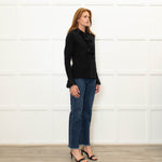 Anne Fontaine Black Frill Trim Shirt
