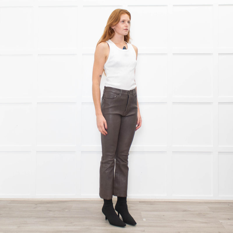Citizens of Humanity Demy Lambs Leather Cropped Flare Trousers