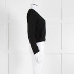 Reformation Black Cashmere Cardigan With Gold Buttons