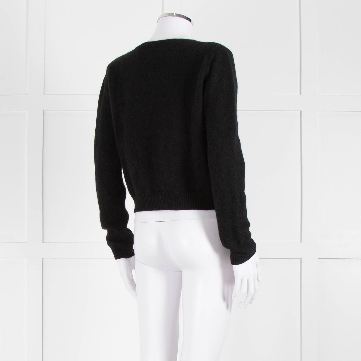 Reformation Black Cashmere Cardigan With Gold Buttons