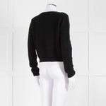 Reformation Black Cashmere Cardigan With Gold Buttons