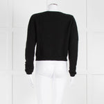 Reformation Black Cashmere Cardigan With Gold Buttons