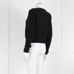 Reformation Black Cashmere Cardigan With Gold Buttons