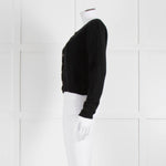 Reformation Black Cashmere Cardigan With Gold Buttons
