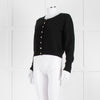 Reformation Black Cashmere Cardigan With Gold Buttons