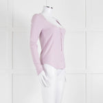 Wilfred Lilac Button Top With Ribbon Tie Neck