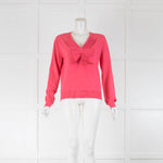 Boutique Moschino Pink Pleated Bow Front Jumper