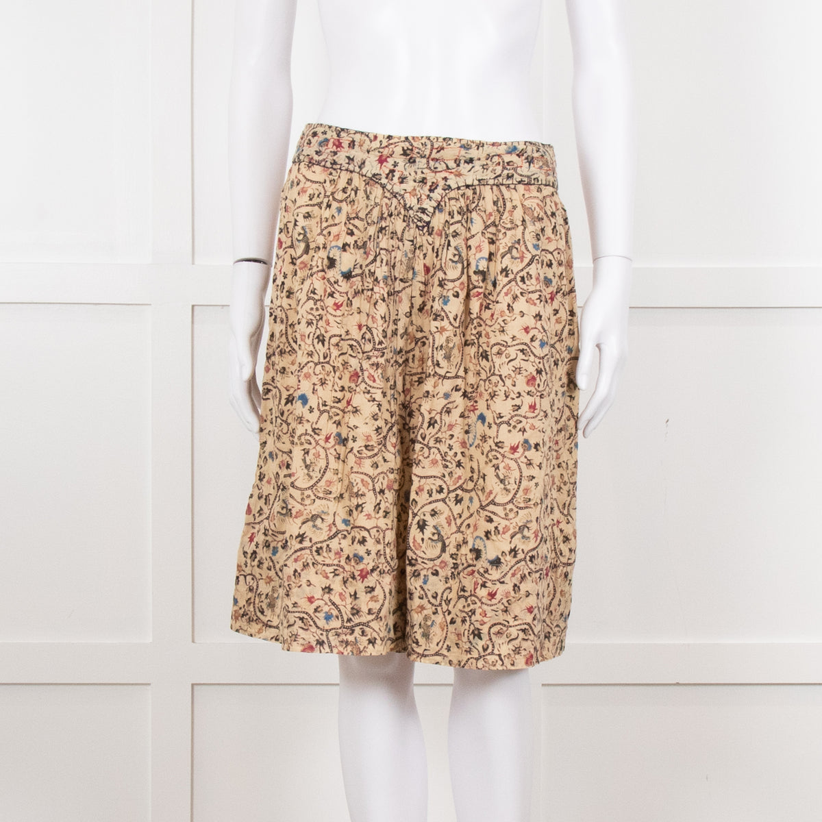 Isabel Marant Beige Botanical Print Short Skirt