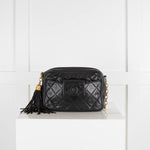 Chanel Vintage Pocket Front Camera Bag In Black Calfskin Leather