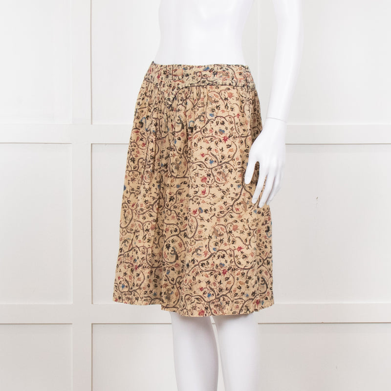 Isabel Marant Beige Botanical Print Short Skirt