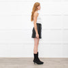 Diane Von Furstenberg Black Leather Britt Skirt