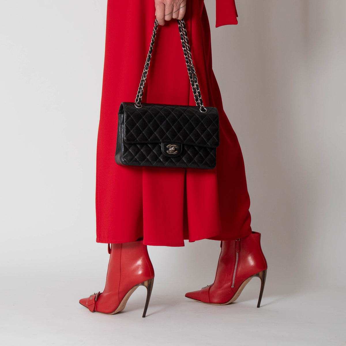 Alexander McQueen Red Zip Up High Heel Ankle Boot