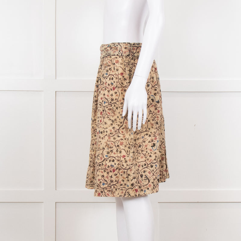 Isabel Marant Beige Botanical Print Short Skirt