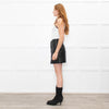 Diane Von Furstenberg Black Leather Britt Skirt