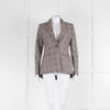 Altuzarra Grey Pink Check Floral Motif Blazer Jacket